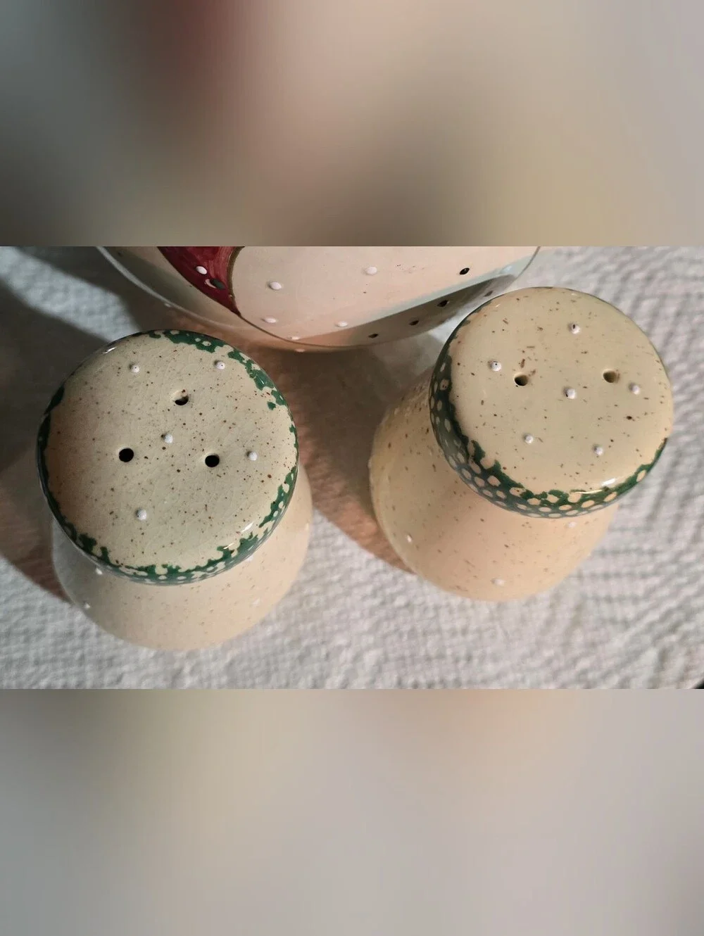 Snowman Stoneware Cookie Jar With Salt And Pepper Shakers